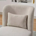 Poltrona girevole Okak Mid-Century in ciniglia con cuscino, poltrona accent senza braccioli per soggiorni, aree relax