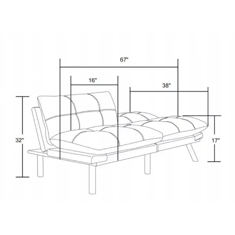 Homy Casa Divano Letto Futon Moderno Convertibile con Schienale Regolabile e Cuscino Morbido, per Soggiorno o Camera degli Ospiti
