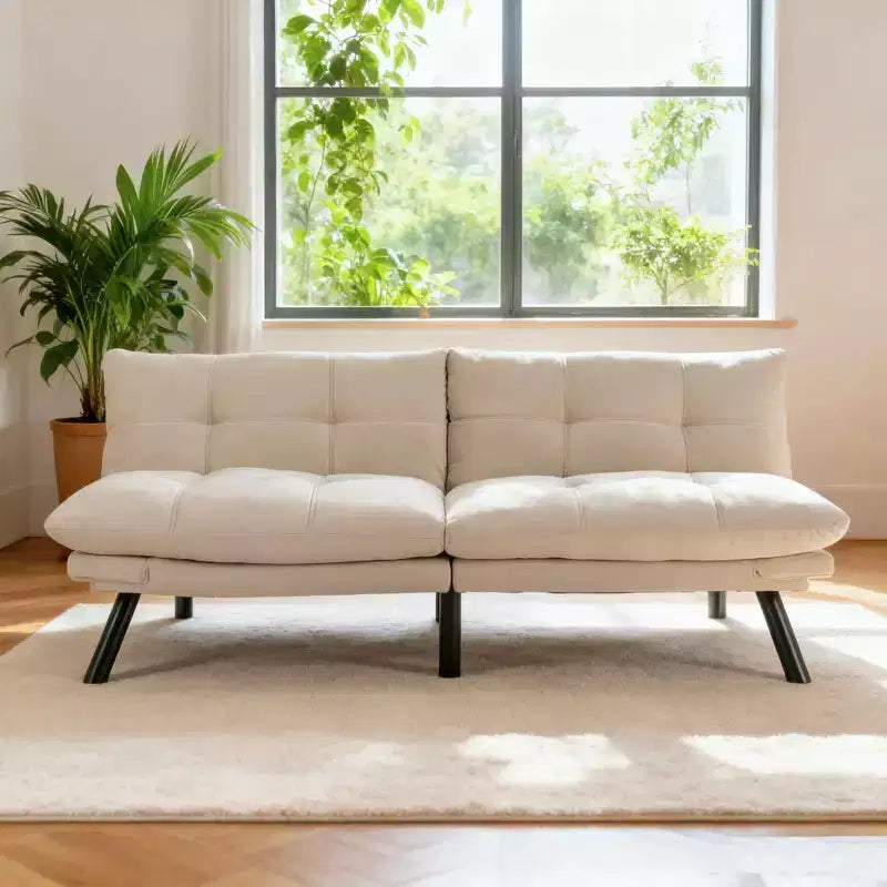 Homy Casa Divano Letto Futon Moderno Convertibile con Schienale Regolabile e Cuscino Morbido, per Soggiorno o Camera degli Ospiti
