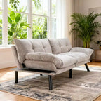 Homy Casa Divano Letto Futon Moderno Convertibile con Schienale Regolabile e Cuscino Morbido, per Soggiorno o Camera degli Ospiti