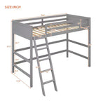 Okak 79.5IN Twin Size Kids Loft Bed with Ladder, Twin Bed with Safety Guardrails, Bed Frames for Kids Room, Gaming Room, Living Room
