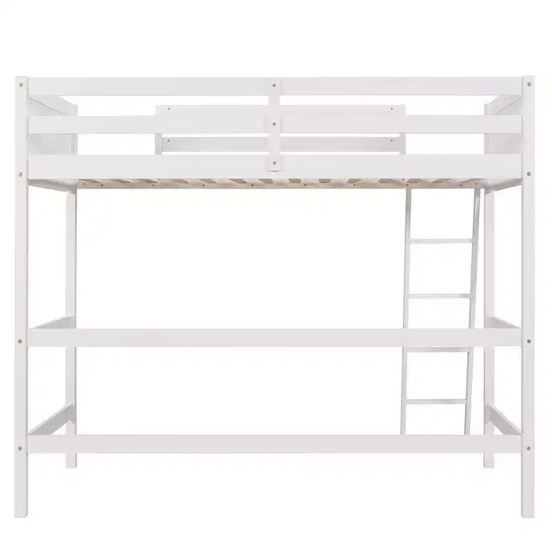 Okak 79.5IN Twin Size Kids Loft Bed with Ladder, Twin Bed with Safety Guardrails, Bed Frames for Kids Room, Gaming Room, Living Room