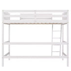 Okak 79.5IN Twin Size Kids Loft Bed with Ladder, Twin Bed with Safety Guardrails, Bed Frames for Kids Room, Gaming Room, Living Room