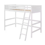 Okak 79.5IN Twin Size Kids Loft Bed with Ladder, Twin Bed with Safety Guardrails, Bed Frames for Kids Room, Gaming Room, Living Room