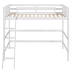 Okak 79.5IN Twin Size Kids Loft Bed with Ladder, Twin Bed with Safety Guardrails, Bed Frames for Kids Room, Gaming Room, Living Room