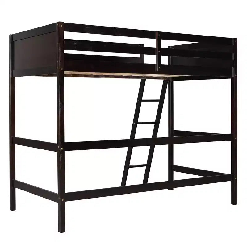 Okak 79.5IN Twin Size Kids Loft Bed with Ladder, Twin Bed with Safety Guardrails, Bed Frames for Kids Room, Gaming Room, Living Room
