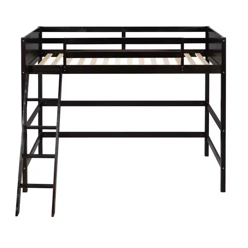 Okak 79.5IN Twin Size Kids Loft Bed with Ladder, Twin Bed with Safety Guardrails, Bed Frames for Kids Room, Gaming Room, Living Room