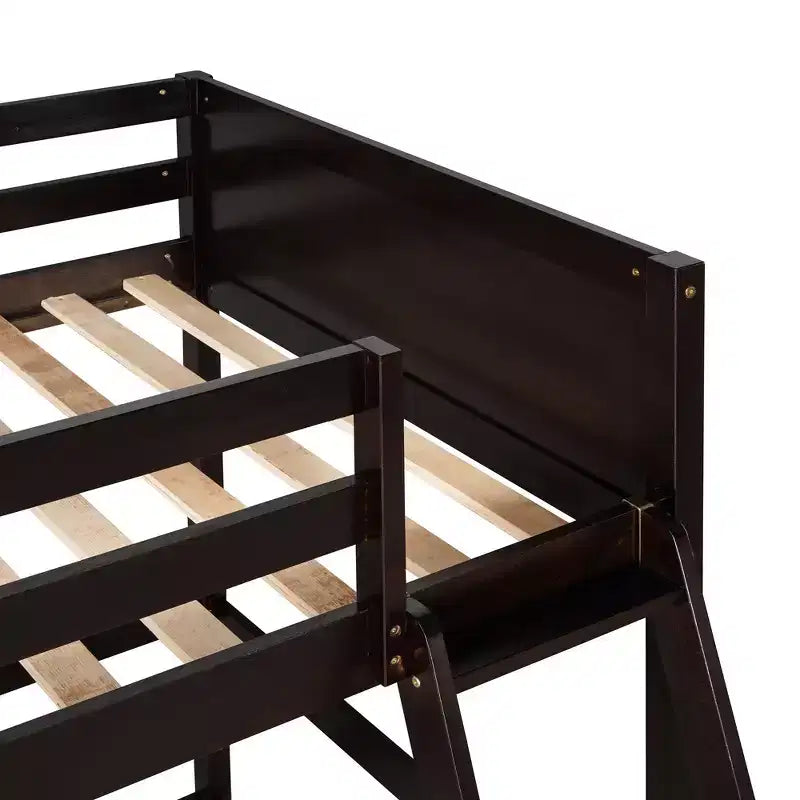 Okak 79.5IN Twin Size Kids Loft Bed with Ladder, Twin Bed with Safety Guardrails, Bed Frames for Kids Room, Gaming Room, Living Room