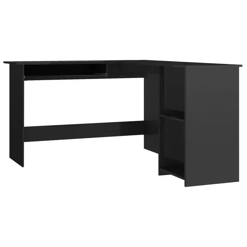 Scrivania angolare Nera lucida Legno multistrato 120x140x75 cm