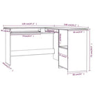 Scrivania angolare Nera lucida Legno multistrato 120x140x75 cm