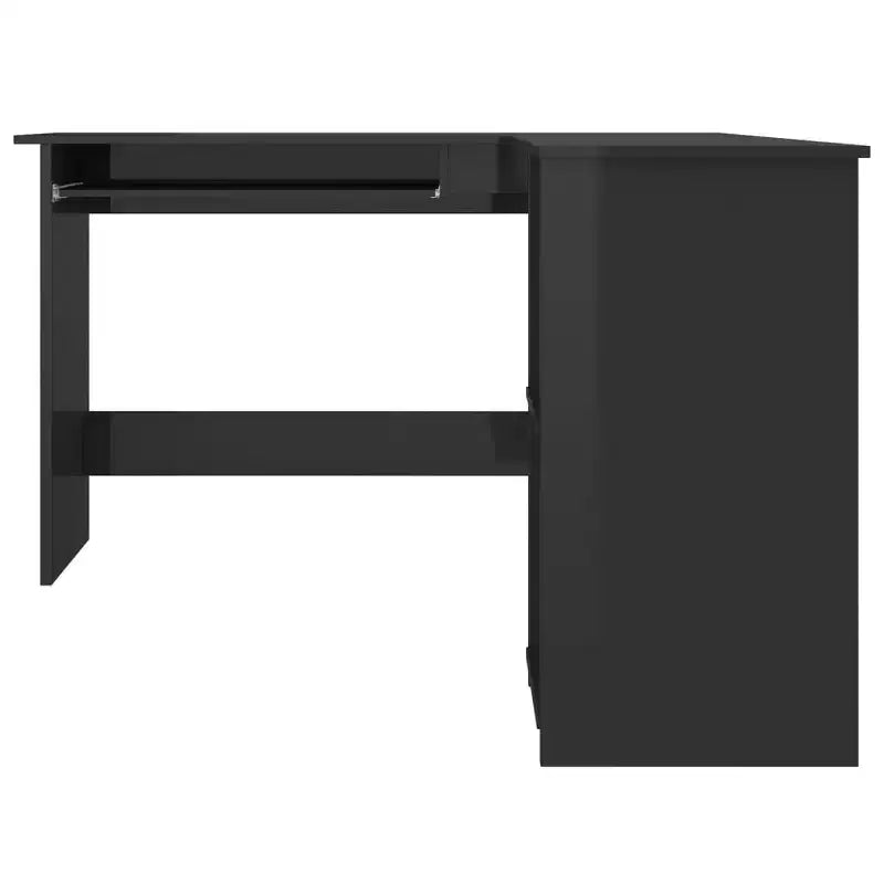 Scrivania angolare Nera lucida Legno multistrato 120x140x75 cm