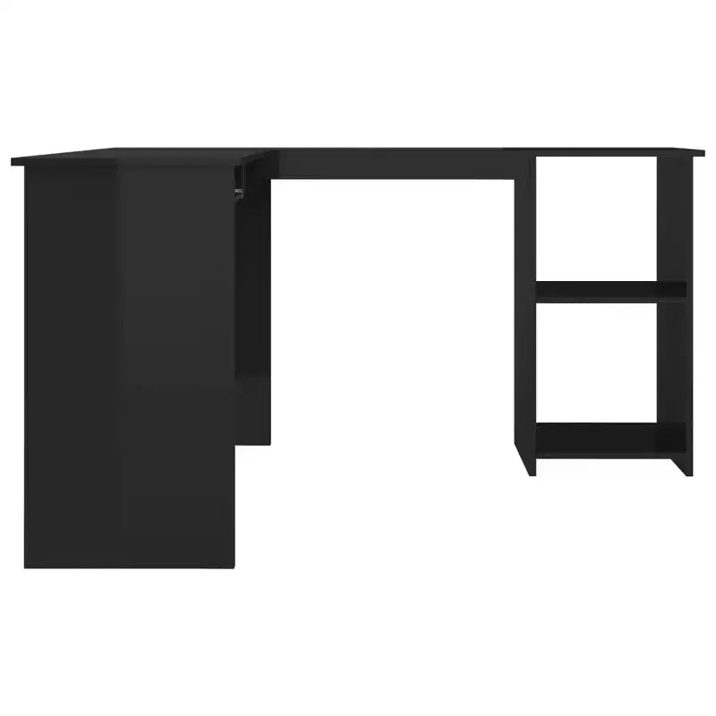 Scrivania angolare Nera lucida Legno multistrato 120x140x75 cm