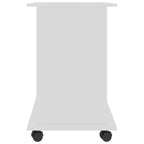 Scrivania per computer in legno multistrato bianco, compatta con estraibile