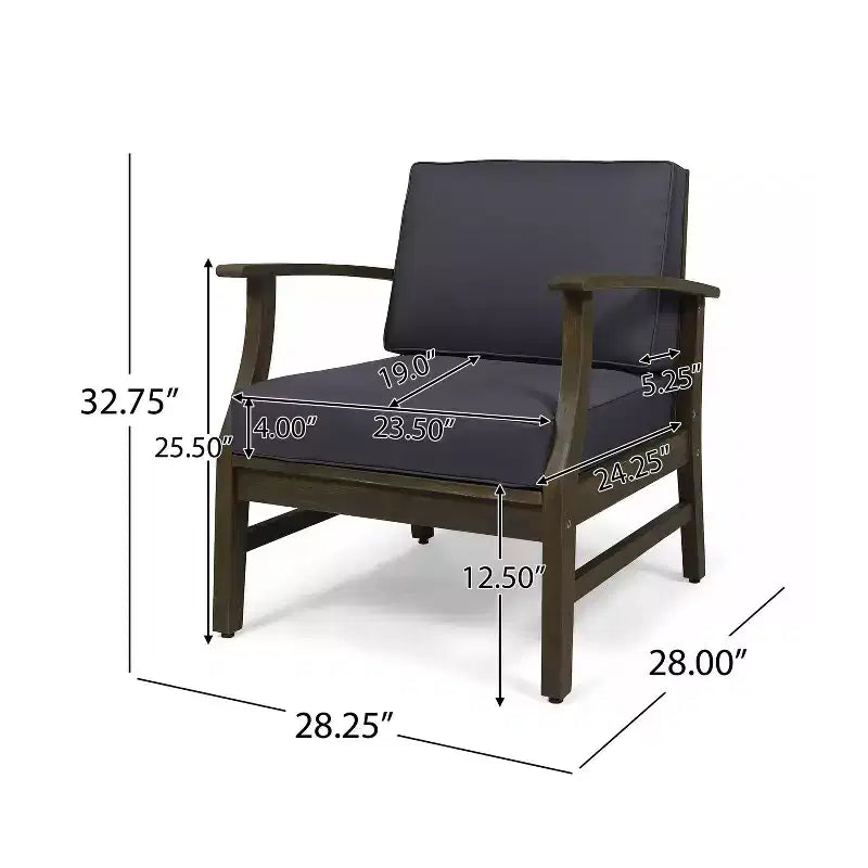 Christopher Knight Home Perla Outdoor Club Chair Acacia Wood