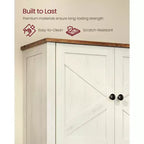 Farmhouse Wall-Mounted Cabinet with Barn Doors, 18.1x24 Inch Medicine Storage with Adjustable Shelf and Towel Bar, Rustic White