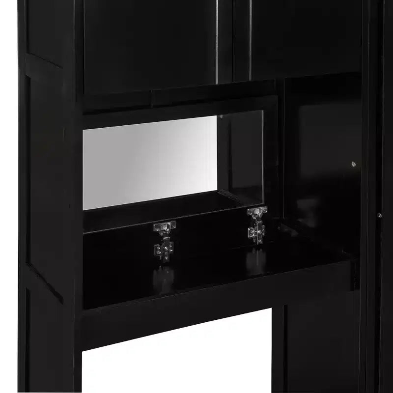 Queen Size Murphy Bed Space-saving Wall Bed Foldable Bed with Desk, Vanity with Mirror & Cabinets - ModernLuxe
