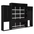 Queen Size Murphy Bed Space-saving Wall Bed Foldable Bed with Desk, Vanity with Mirror & Cabinets - ModernLuxe