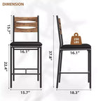 Set di 4 sgabelli da bar altezza bancone, sedie da bar rivestite in similpelle con schienale in legno, cuscino spesso e poggiapiedi per isola cucina