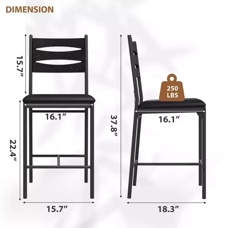 Set di 4 sgabelli da bar altezza bancone, sedie da bar rivestite in similpelle con schienale in legno, cuscino spesso e poggiapiedi per isola cucina