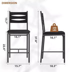 Set di 4 sgabelli da bar altezza bancone, sedie da bar rivestite in similpelle con schienale in legno, cuscino spesso e poggiapiedi per isola cucina