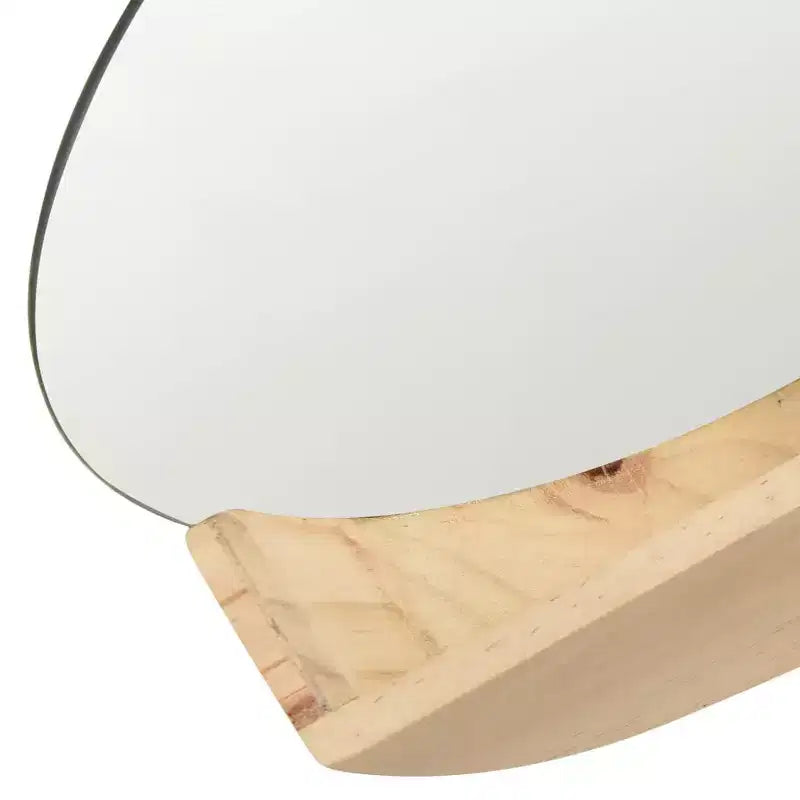 Specchio da parete in vetro e legno naturale, Legno massello di pino di media dimensione