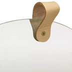 Specchio da parete in vetro e legno naturale, Legno massello di pino di media dimensione