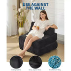 Garvee 34.25x74.8 Single Folding Sofa Bed,Convertible Sleeper Chair with Pillow, Portable Foldable Chair and Mattress