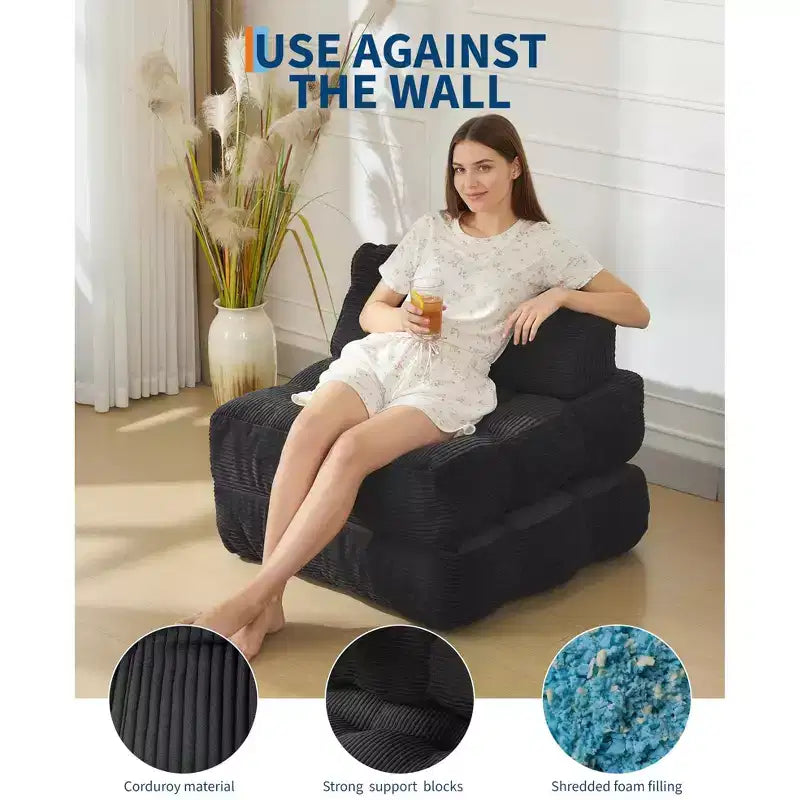 Garvee 34.25x74.8 Single Folding Sofa Bed,Convertible Sleeper Chair with Pillow, Portable Foldable Chair and Mattress