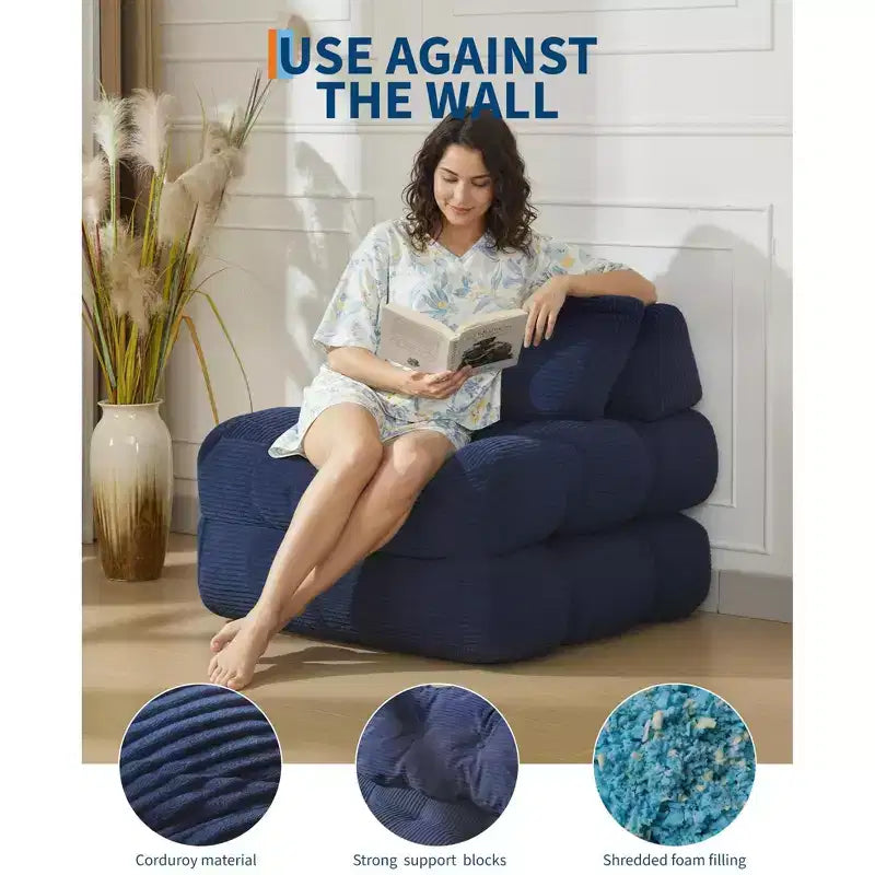 Garvee 34.25x74.8 Single Folding Sofa Bed,Convertible Sleeper Chair with Pillow, Portable Foldable Chair and Mattress