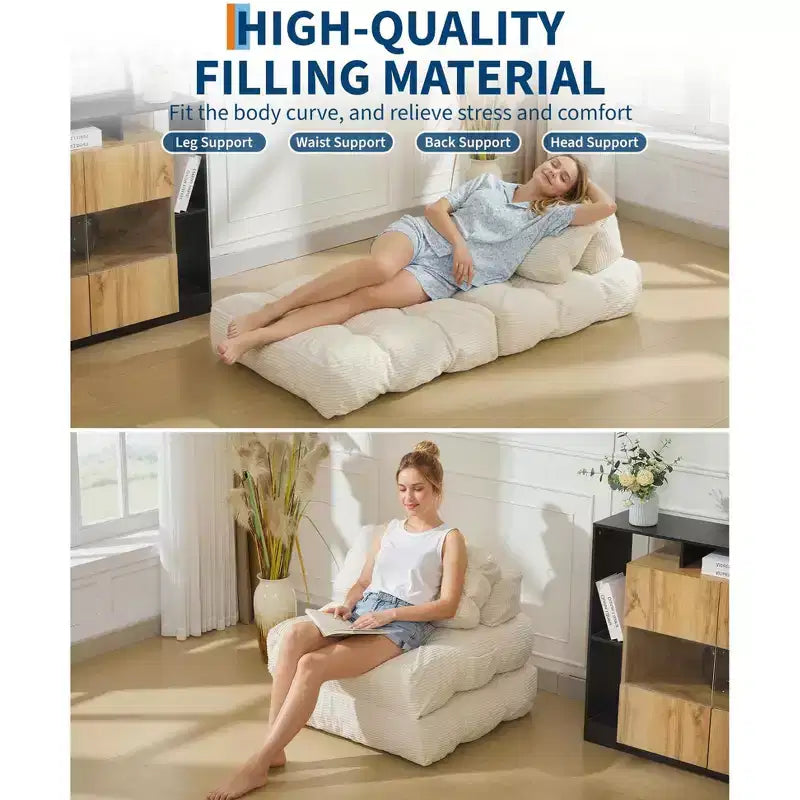 Garvee 34.25x74.8 Single Folding Sofa Bed,Convertible Sleeper Chair with Pillow, Portable Foldable Chair and Mattress