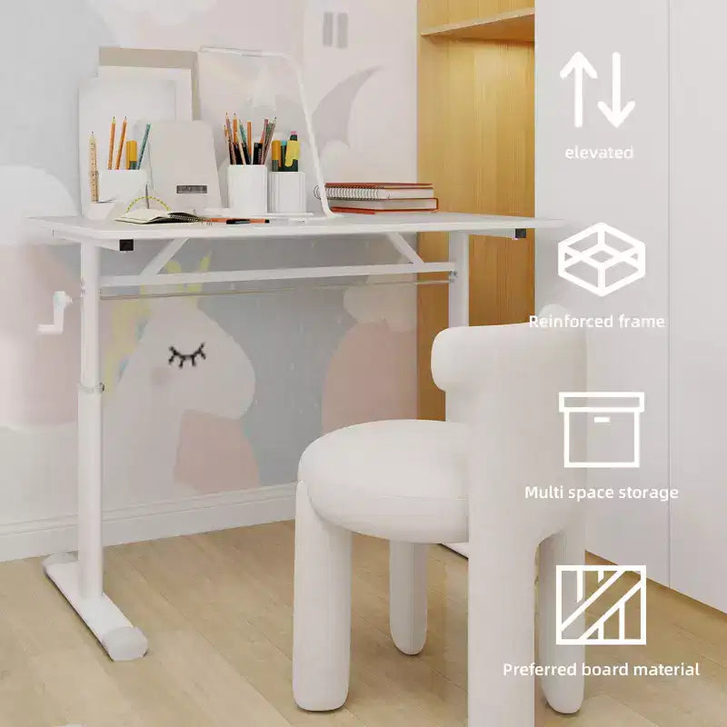 Okak Scrivania piccola regolabile in altezza 39.37IN, Scrivania per computer con design multiuso, Scrivania per soggiorno, ufficio, aula