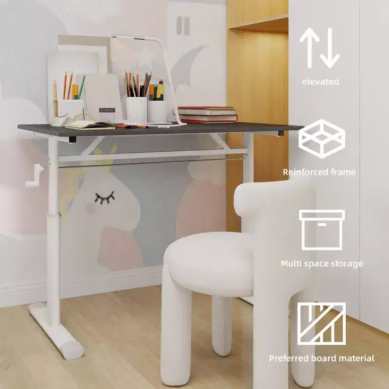 Okak Scrivania piccola regolabile in altezza 39.37IN, Scrivania per computer con design multiuso, Scrivania per soggiorno, ufficio, aula