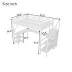 Letto a soppalco interamente in metallo Whisen con armadio, luce a LED, scrivania a forma di L e USB, materiali di alta qualità per la stabilità
