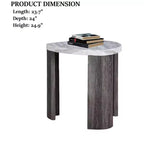 GDFStudio Declan Contemporary Triangle Rubberwood End Table with Hidden Casters