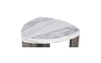 GDFStudio Declan Contemporary Triangle Rubberwood End Table with Hidden Casters