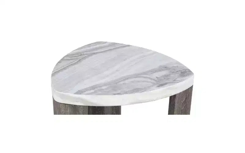 GDFStudio Declan Contemporary Triangle Rubberwood End Table with Hidden Casters