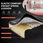 Sedia rosa fior di ciliegio con poggiapiedi, sedia ergonomica da computer con supporto lombare e poggiatesta, base girevole a 360° e sedia direzionale regolabile in altezza
