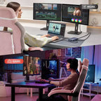 Sedia rosa fior di ciliegio con poggiapiedi, sedia ergonomica da computer con supporto lombare e poggiatesta, base girevole a 360° e sedia direzionale regolabile in altezza