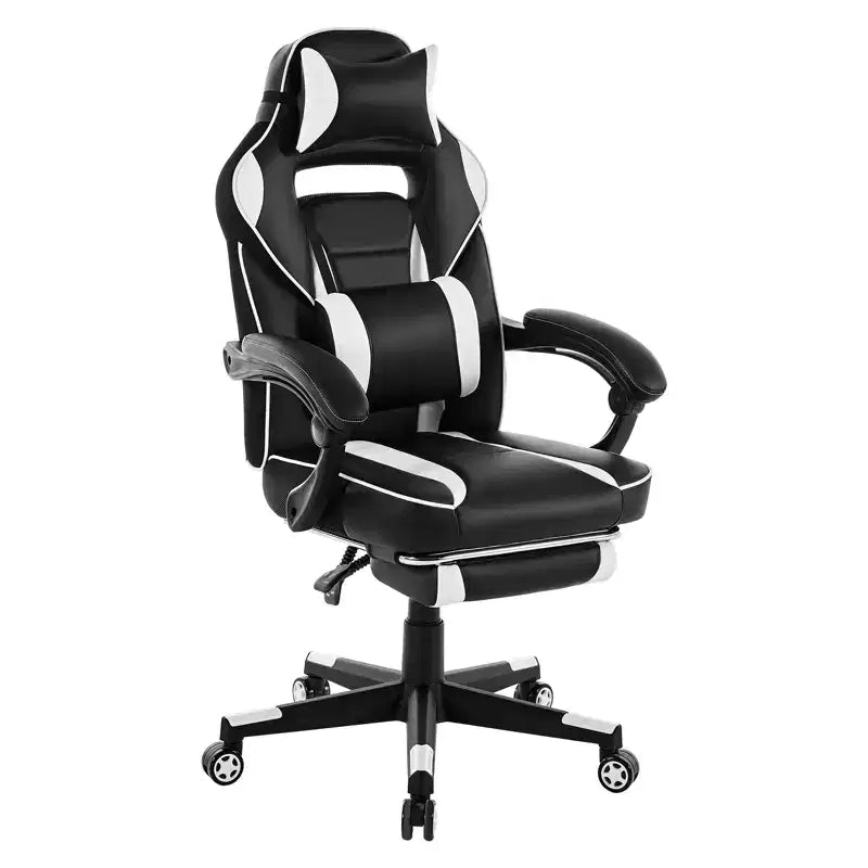 Sedia rosa fior di ciliegio con poggiapiedi, sedia ergonomica da computer con supporto lombare e poggiatesta, base girevole a 360° e sedia direzionale regolabile in altezza