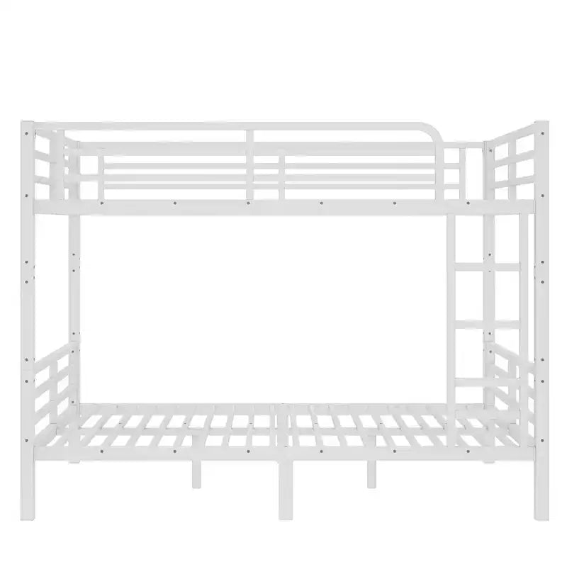 Okak 82.7/77.56IN Bunk Bed with Metal Frame, Space-Saving Bed Frames with Ladder and Safety Guardrails, Twin Bed for Kid
