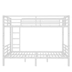 Okak 82.7/77.56IN Bunk Bed with Metal Frame, Space-Saving Bed Frames with Ladder and Safety Guardrails, Twin Bed for Kid