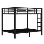 Okak 82.7/77.56IN Bunk Bed with Metal Frame, Space-Saving Bed Frames with Ladder and Safety Guardrails, Twin Bed for Kid