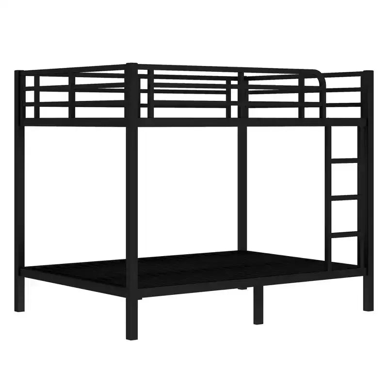 Okak 82.7/77.56IN Bunk Bed with Metal Frame, Space-Saving Bed Frames with Ladder and Safety Guardrails, Twin Bed for Kid