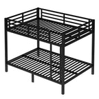 Okak 82.7/77.56IN Bunk Bed with Metal Frame, Space-Saving Bed Frames with Ladder and Safety Guardrails, Twin Bed for Kid