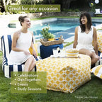 Majestic Home Goods,Pouf Ottomano Ikat a Pois