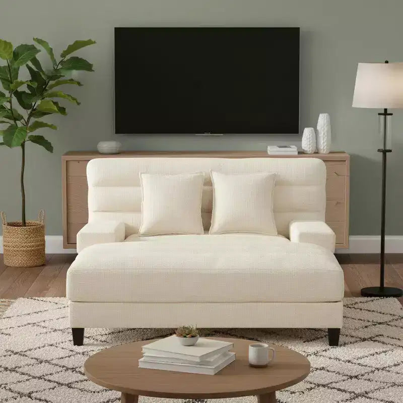 Merax Divano Chaise Longue Moderno in Ciniglia Regolabile con Illuminazione LED RGB