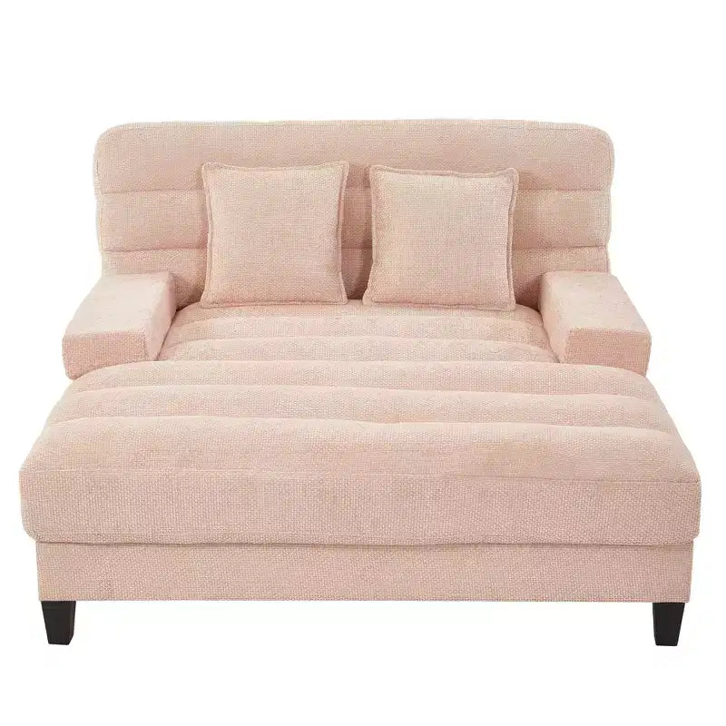 Merax Divano Chaise Longue Moderno in Ciniglia Regolabile con Illuminazione LED RGB