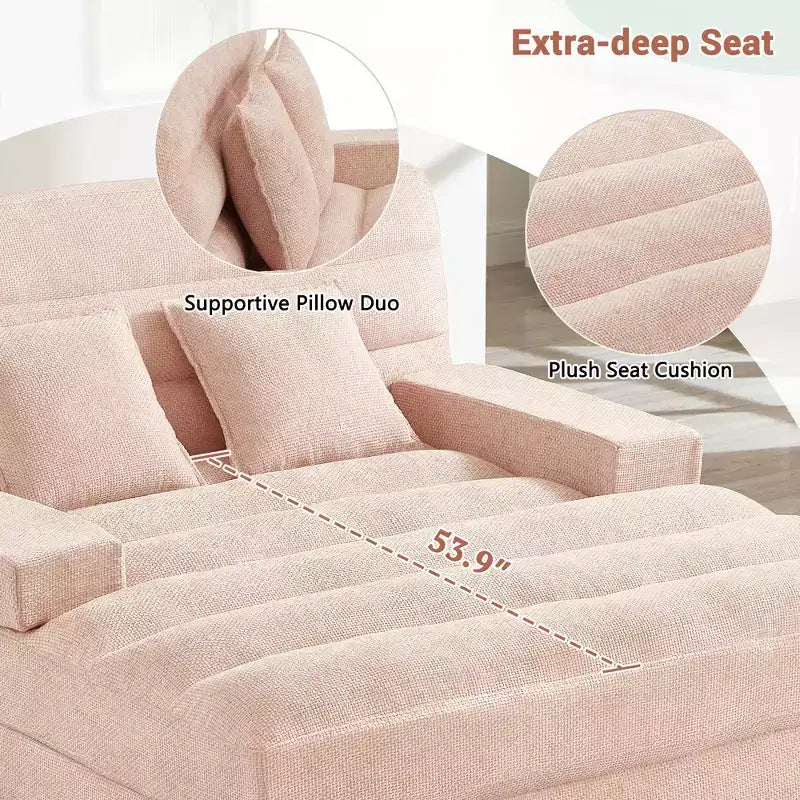 Merax Divano Chaise Longue Moderno in Ciniglia Regolabile con Illuminazione LED RGB