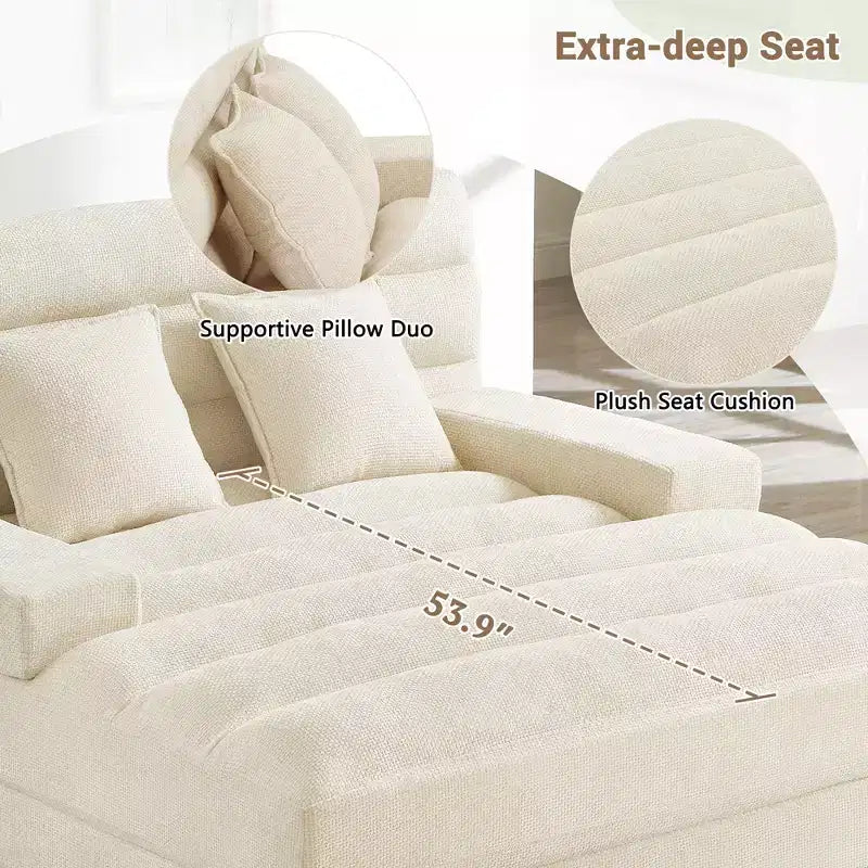 Merax Divano Chaise Longue Moderno in Ciniglia Regolabile con Illuminazione LED RGB