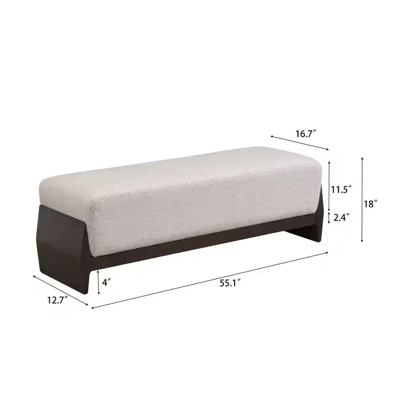 Panca imbottita Christopher Knight Home Vivien in legno stile Mid-Century Modern con cuscini spessi e morbidi
